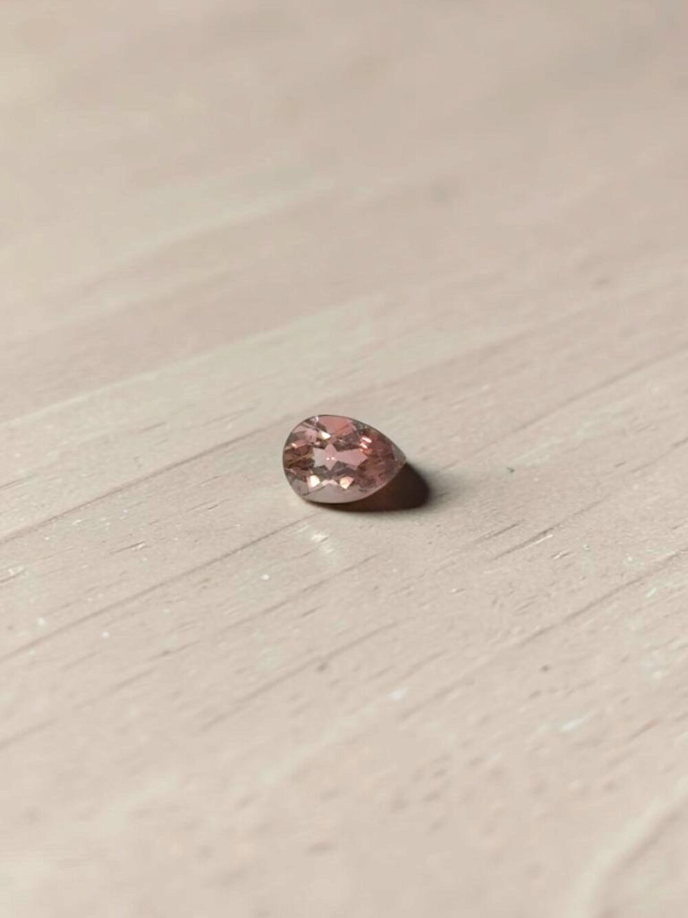 0.75 Carat Pear-Shaped Peachy-Pink Tourmaline Gemstone